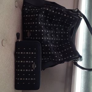 Navy Coach purse and wallet